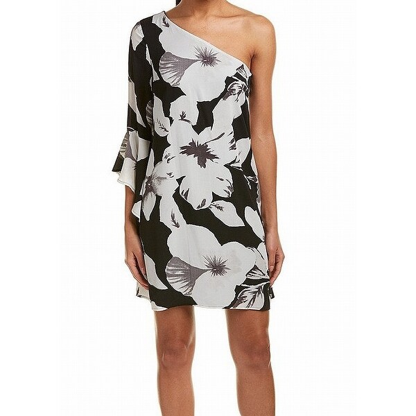 Black One Shoulder Shift Dress