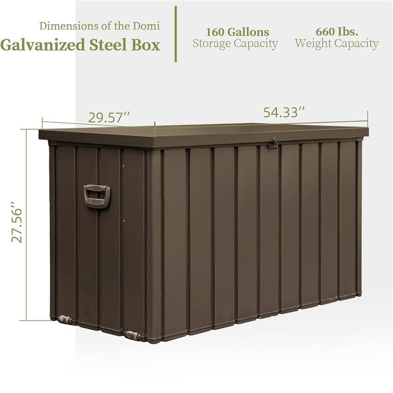 Outdoor Waterproof Storage Deck Box with Handles and Mobility Rollers