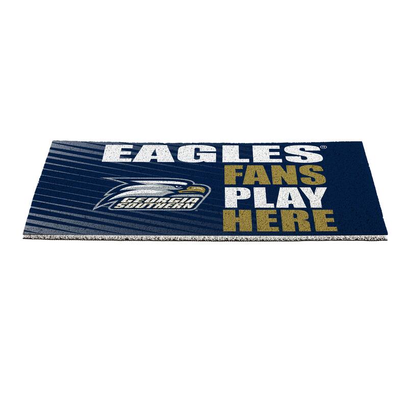 28 in. x 16 in. Georgia Southern University "Fans Play Here" PVC Door Mat