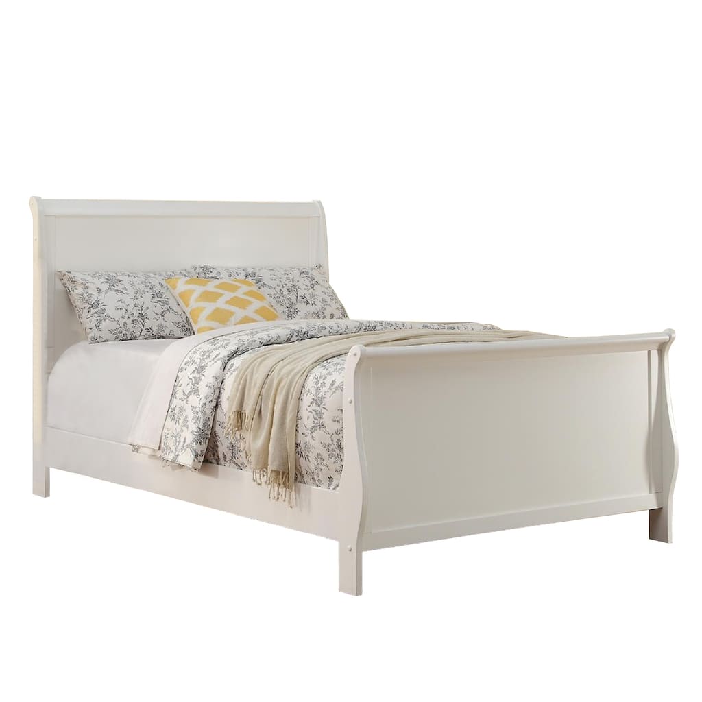 Copper Grove Dock White Full Wooden Sleigh Bed