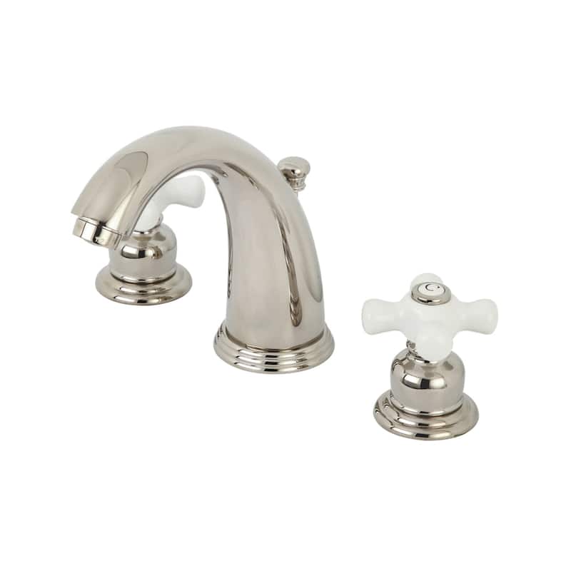 Victorian 8 in. Widespread Bathroom Faucet - Polished Nickel