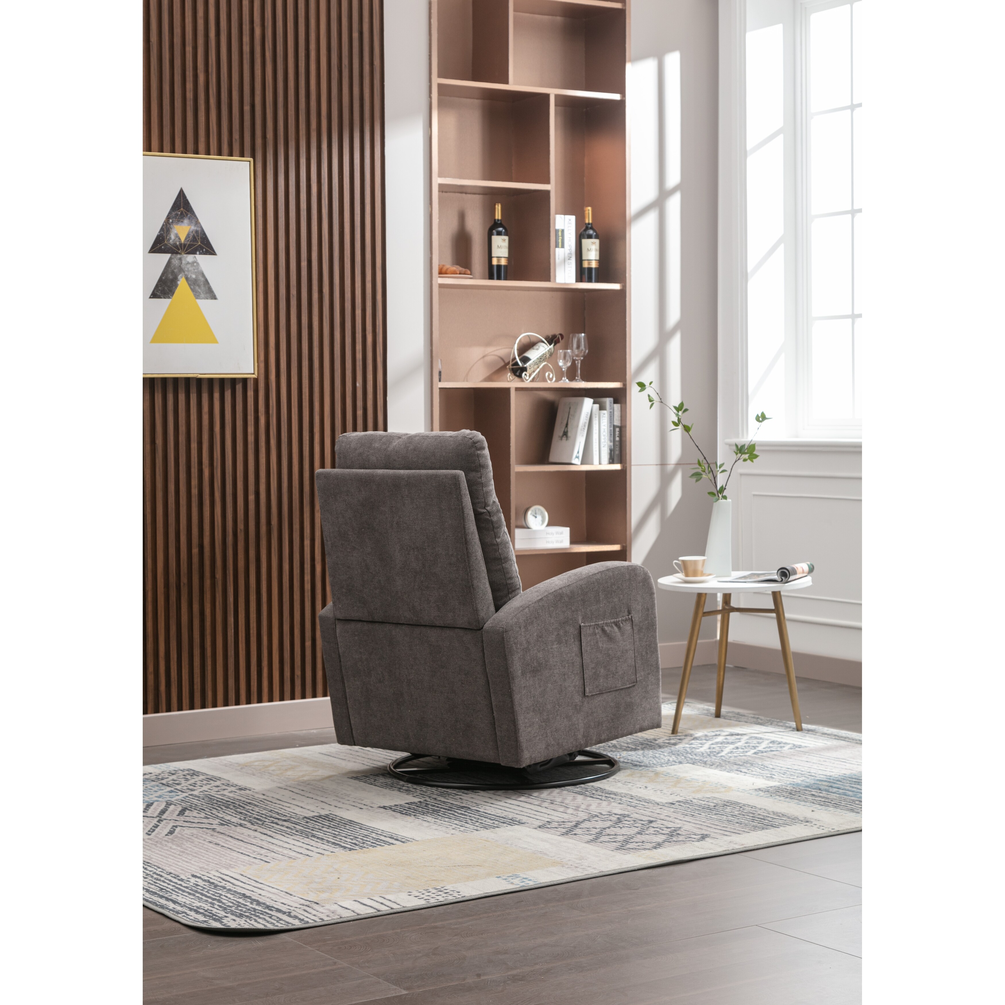 Upholstered swivel sale rocking chair