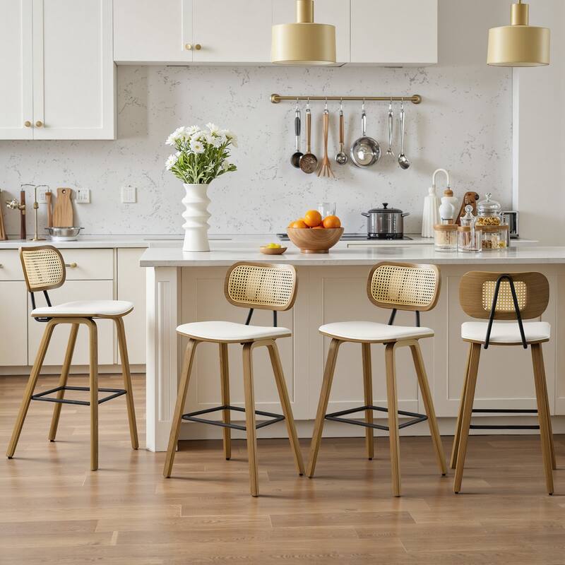 26-Inch Upholstered Counter/ Bar Stools Set of 2 or 3 - 35.1"H x 17.7"W x 19.5"D