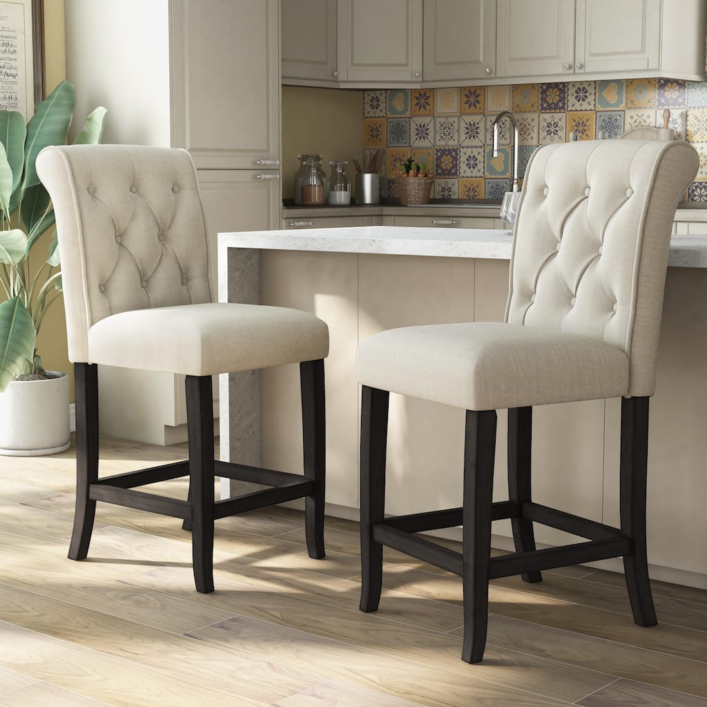 Sheila Rustic Chenille Counter Height Chair (Set of 2) by Furniture of America
