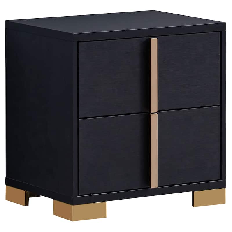 Marceline Contemporary 2-drawer Nightstand - Black