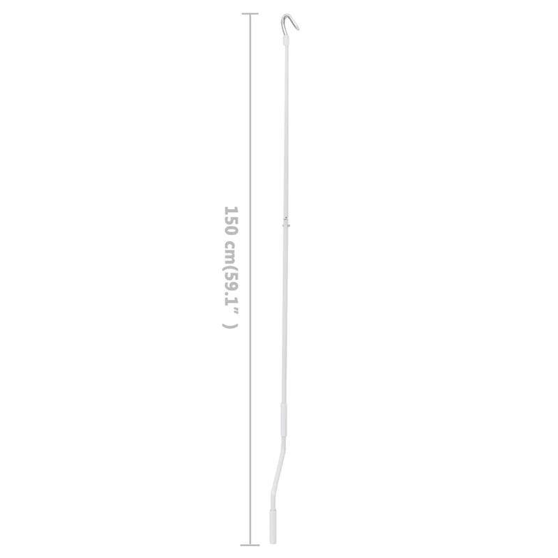 vidaXL Awning Hand Crank White and Silver Steel, Plastic Standard