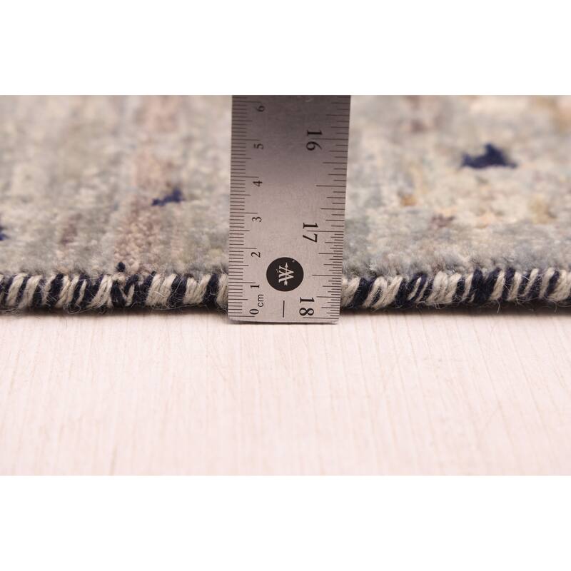 ECARPETGALLERY Hand-knotted Legacy Light Blue Silk, Wool Rug - 2'6 x 10'0