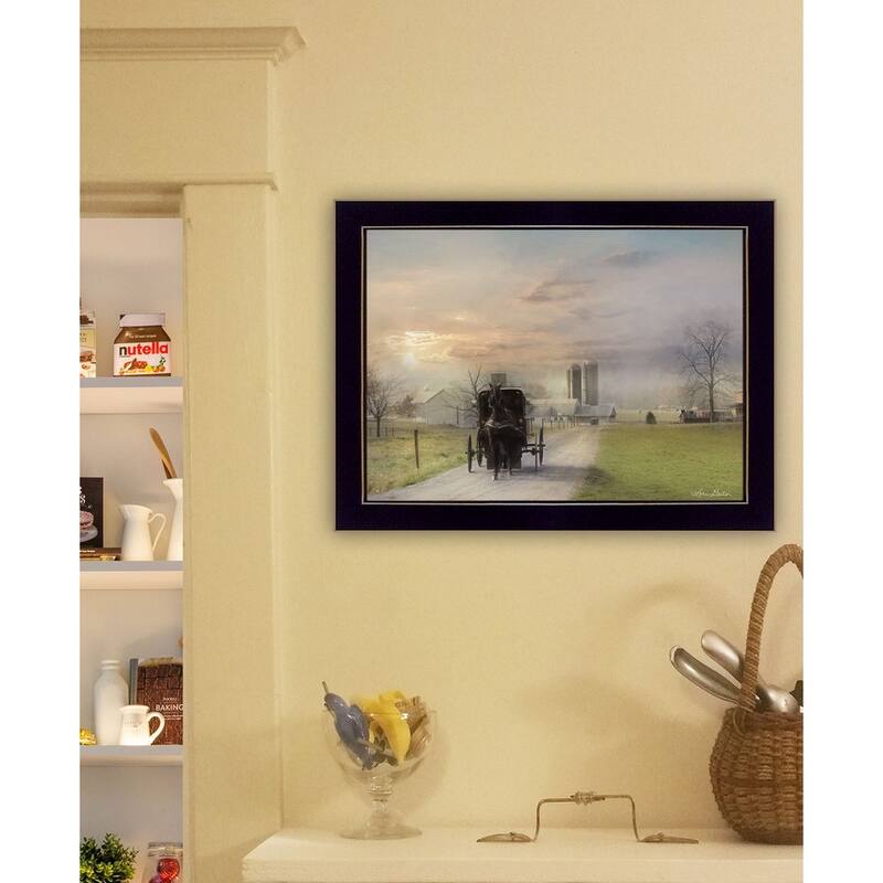 TrendyDecor4U Farmhouse "Morning Exercise" Framed Print Wall Art by Lori Deiter - Landscape