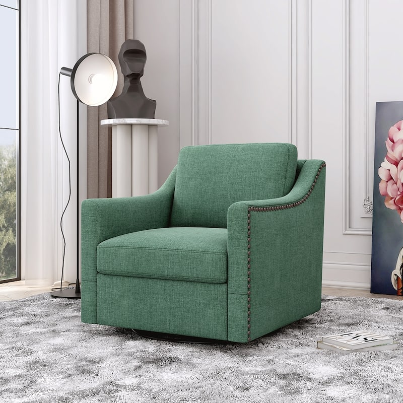 360 Degree Swivel Linen Armchair