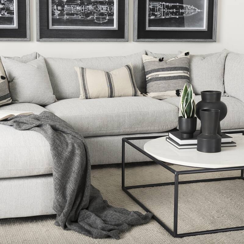 Valence 38.2L x 38.6W x 28.3H Light Gray Armless Sectional Piece - 39.76 x27.95 x20.47
