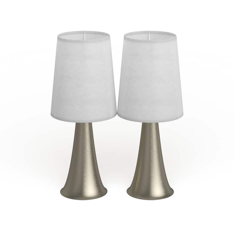 Strick & Bolton Lanteri Mini Touch Table Lamp Set with Fabric Shades (Set of 2)