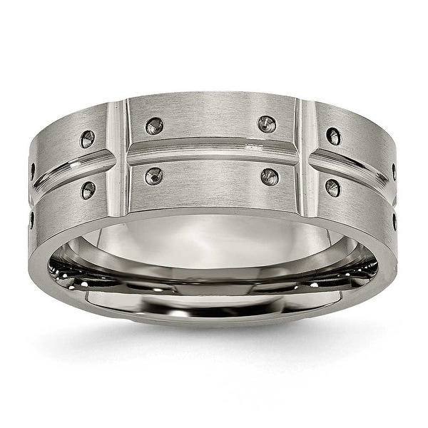 Titanium 8mm Brushed and Polished Band