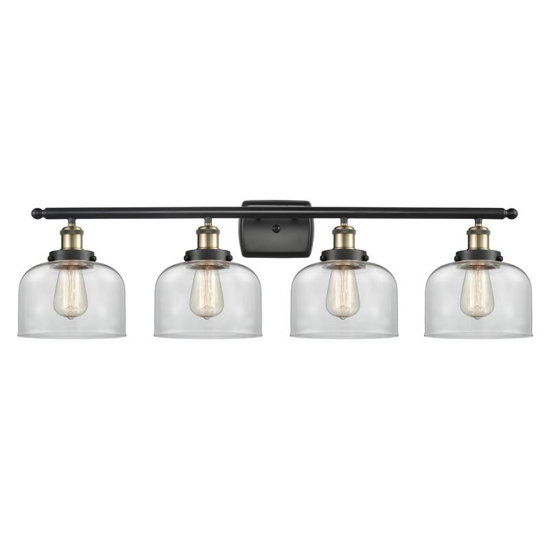 Innovations Lighting Ballston Urban Bell - 4 Light 38" Bath Vanity Light - Clear/Black Antique Brass