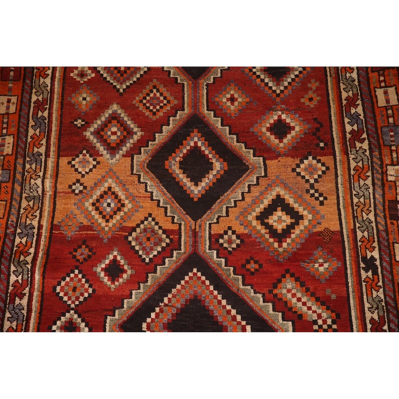 Hand Knotted Oriental 100% Wool Carpet Traditional Tribal Red Lori Area Rug - 8' 11'' X 5' 3''