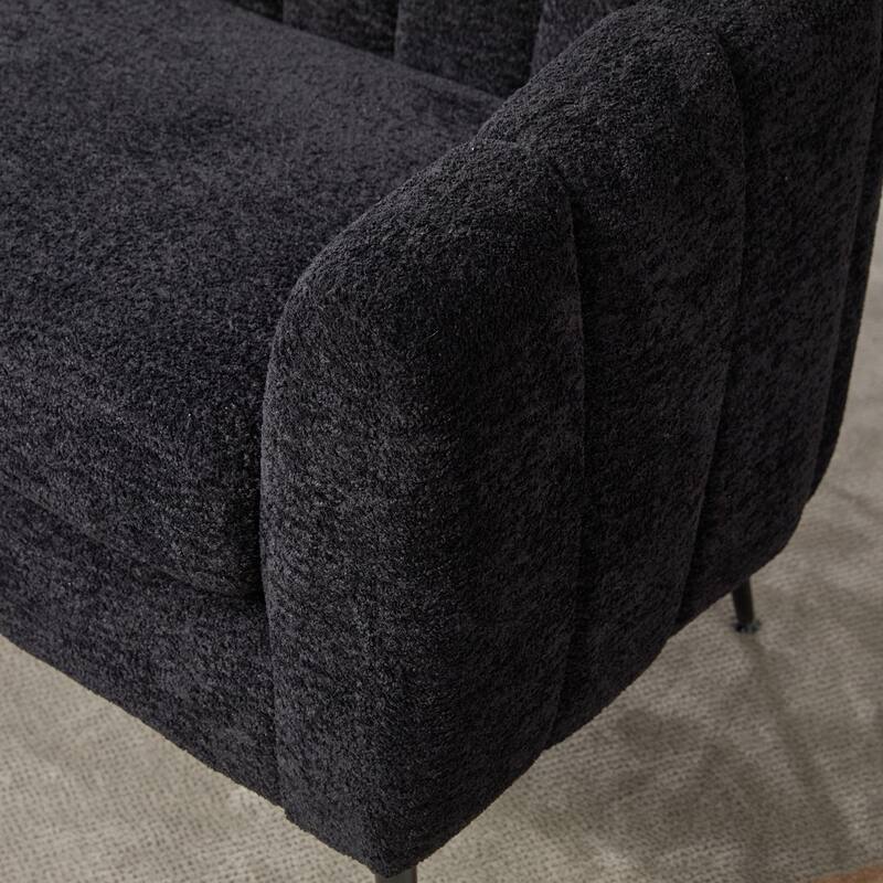 Upholstered Mini Loveseat Accent Couch, Modern Glam Small Settee