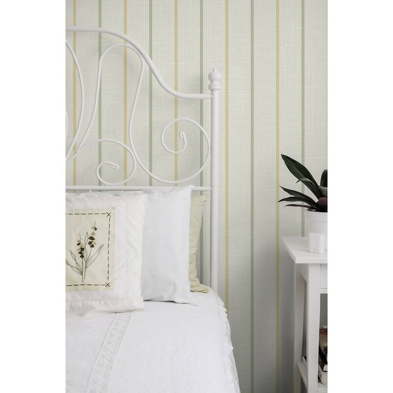 Seabrook Designs Andree Stripe Nonwoven Unpasted Wallpaper