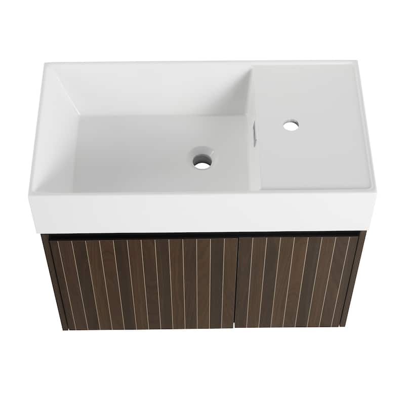 30 Inch Bathroom Cabinet With Sink,Soft Close Doors,Float Mounting Design, For Small Bathroom