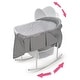 preview thumbnail 5 of 4, Badger Basket Cuddles Oval Rocking Doll Bassinet - Gray/White