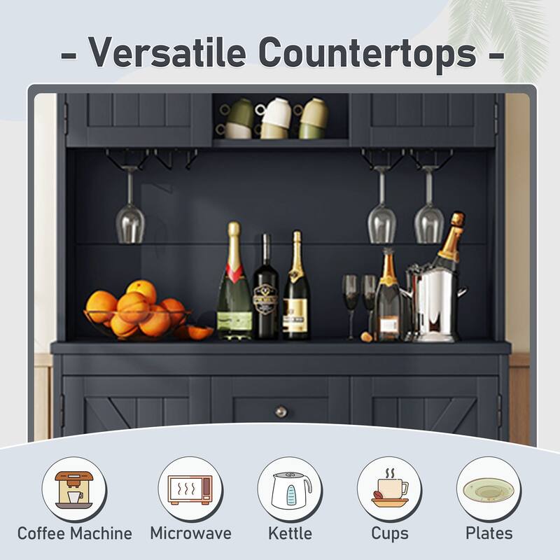 Coffee Bar Cabinet Kitchen Cabinet with Storage,Wine Cabinet with Drawers shelves and cabinets,Buffet Wine & Glass Racks