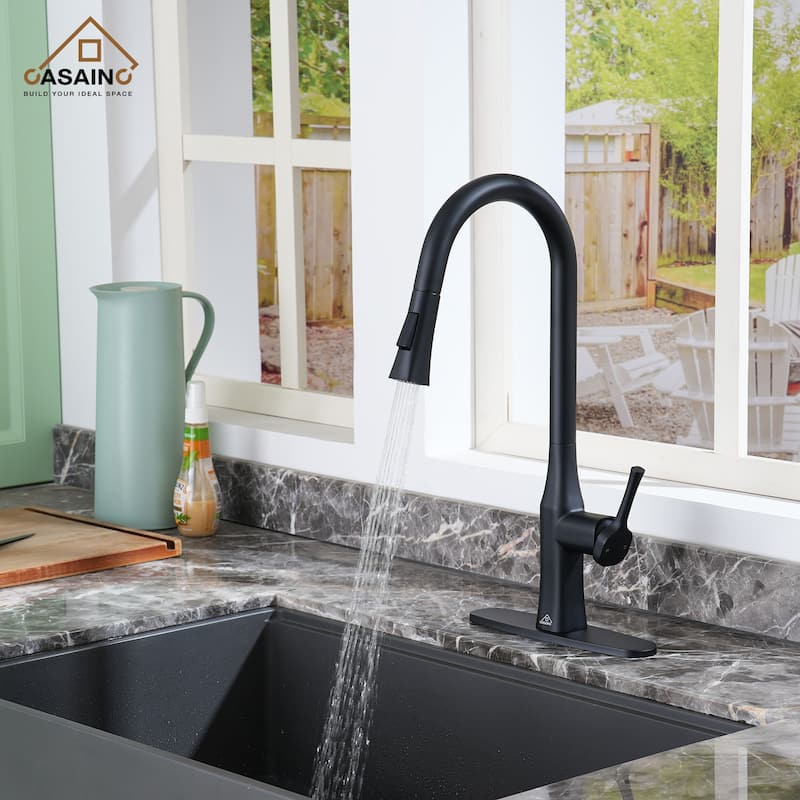 Stainless Steel Single Handle Pull Down Sprayer Kitchen Faucet