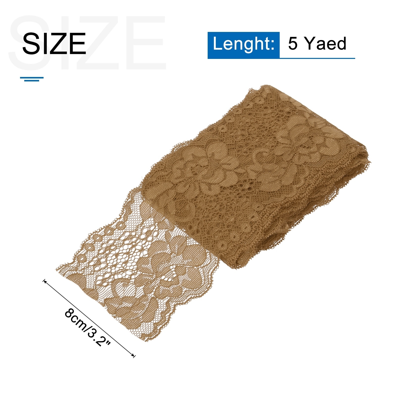 Elastic Lace Ribbon Floral Pattern Stretch Lace Trim Embroidered Fabric for Sewing Making and DIY Crafts - 3 Inch Wide 5 Yard