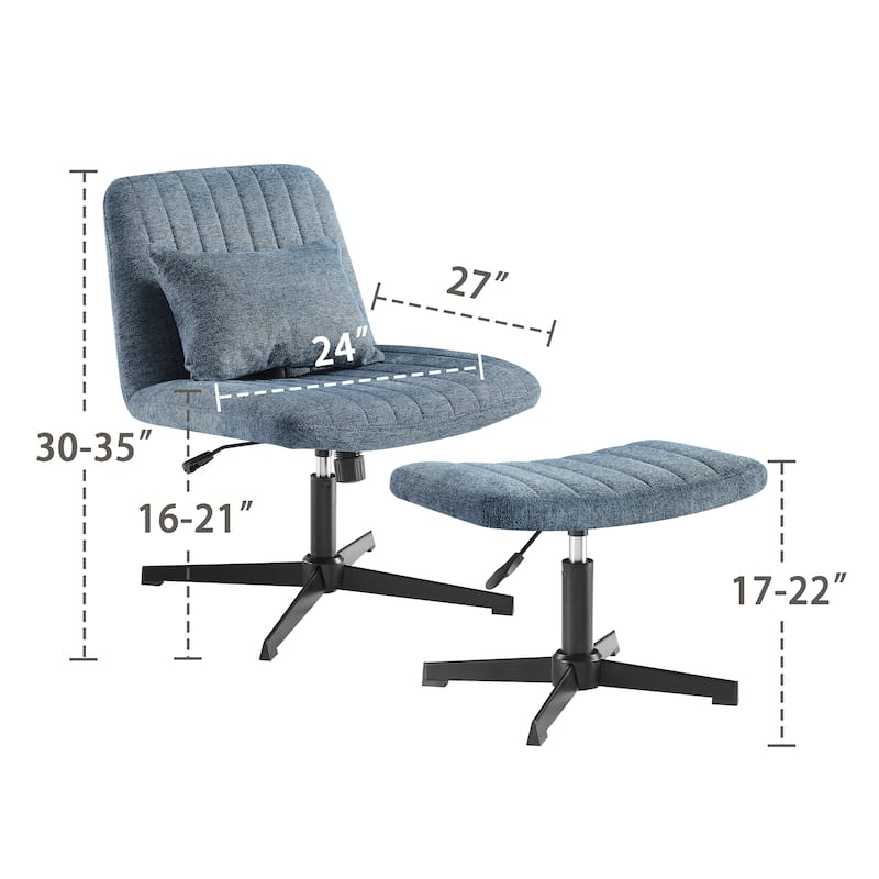 Art Leon Swivel and Adjustable Accent Chair with Ottoman