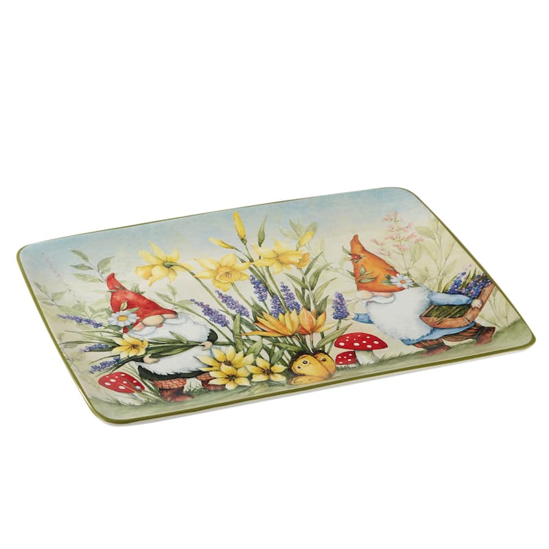 Certified International Garden Gnomes Rectangular Platter 16" x 12" - 16" x 12"