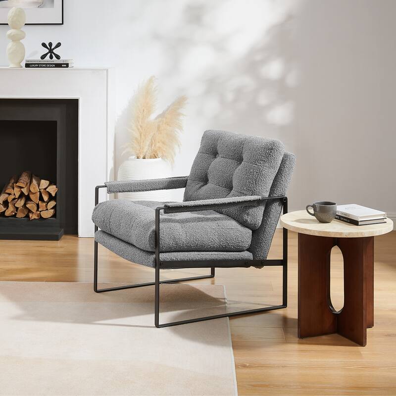 Art Leon Mid-Century Modern Tufted Accent Chair