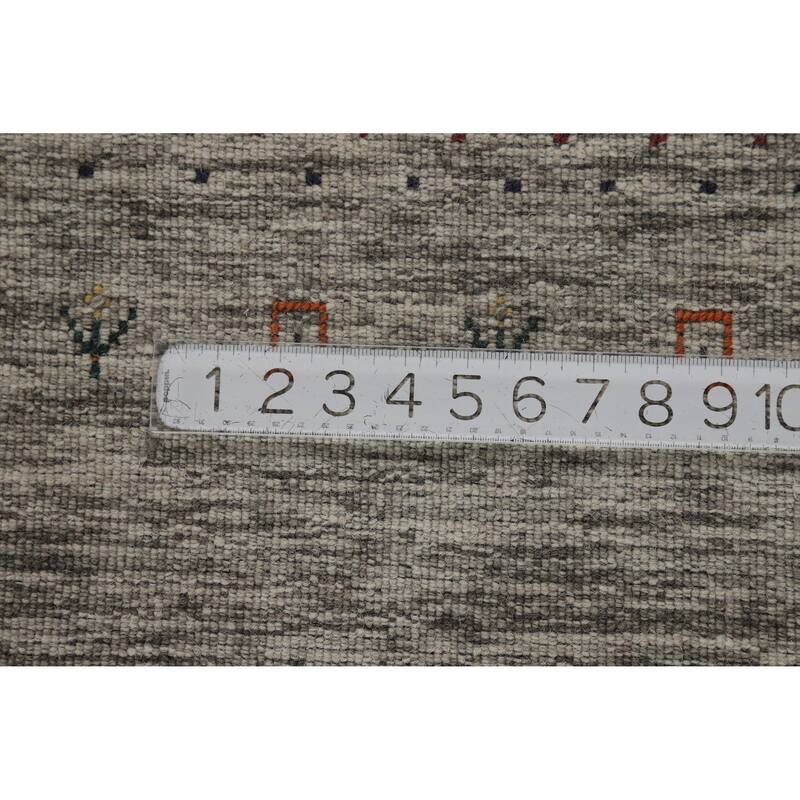 Hand Knotted Oriental 100% Wool Carpet Tribal Stripe Beige & Ivories Gabbeh Area Rug - 5' 11'' X 4' 1''