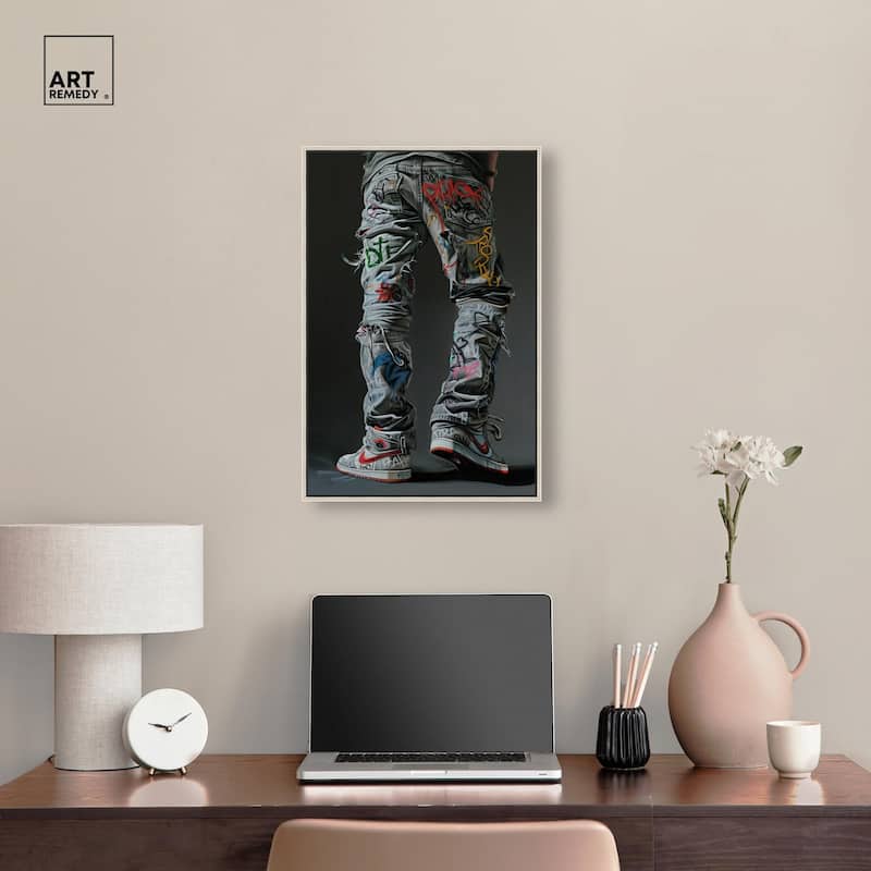 Graffiti Jeans and Sneakers Canvas by Art Remedy