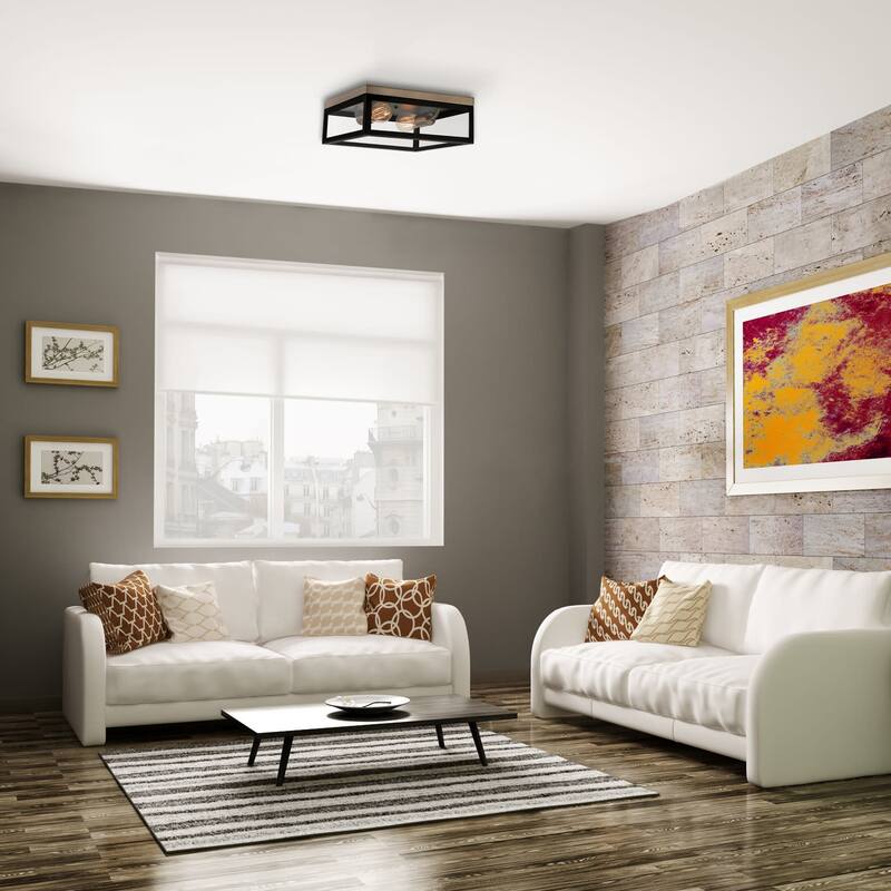 Globe Electric Verona 2 Light 13" Wide Flush Mount Square Ceiling