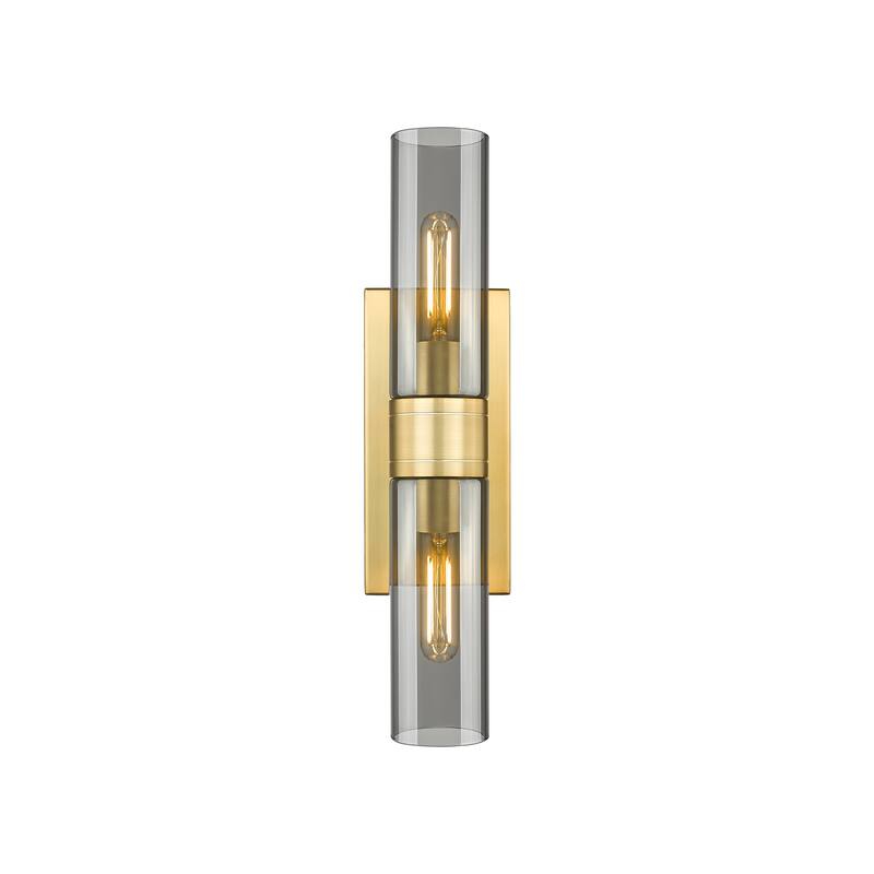 Innovations Lighting Ballston Urban - 2 Light 8" Wall-Mounted Bath Vanity Light - Satin Gold/Light Smoke