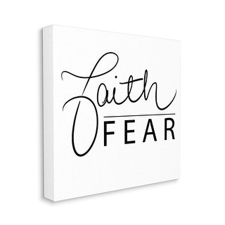 Stupell Faith Over Fear Motto Minimal Clean Typography Canvas Wall Art ...