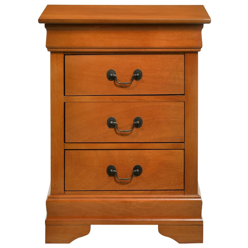 Oak Nightstand 29x21x16 with Three Spacious Drawers, Solid Wood Bedside Table for Bedroom Storage and Warm Classic Accent