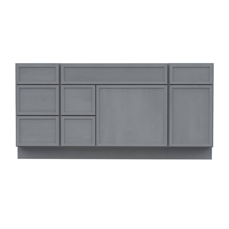 Vanity Art 60" Birch Freestanding Bathroom Vanity Cabinet without Top