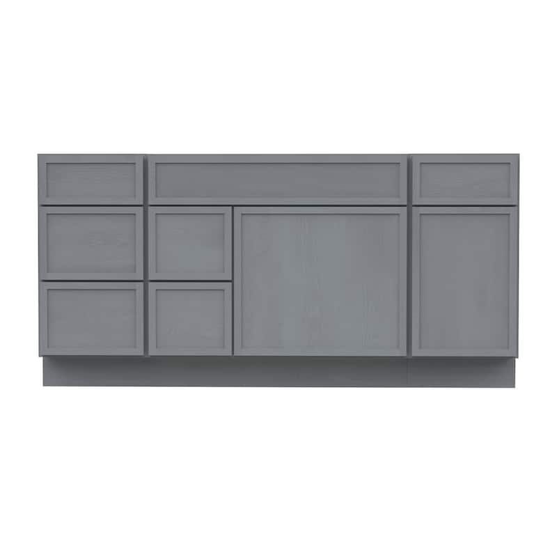 Vanity Art 66" Birch Freestanding Bathroom Vanity Cabinet without Top