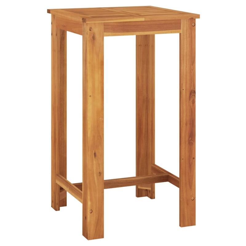 vidaXL Garden Bar Set Grey Solid Acacia Wood Medium Removable Covers - 23.6 x 23.6 x 41.3