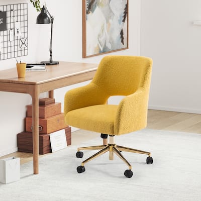 Boucle Upholstered Office/ Desk Chair - Swivel/ Adjustable Height