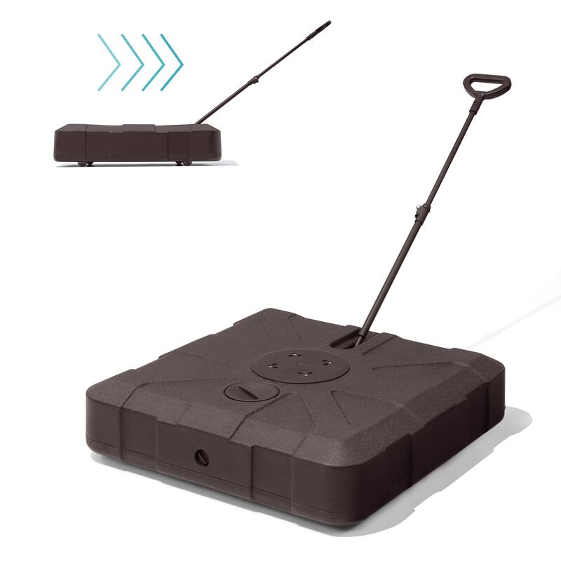 Pellebant Outdoor Patio 350LBS Cantilever Umbrella Base with Wheels and Rod