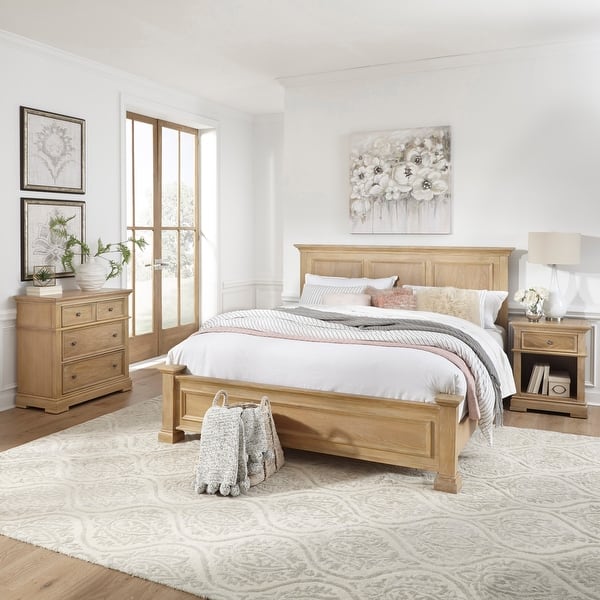 Manor House Aged White Oak 3 Piece King Bedroom Set By Home Styles Overstock 31441433