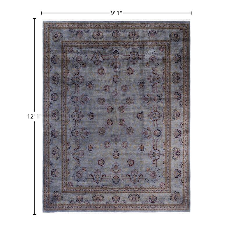 Overdyed One-of-a-Kind Hand-Knotted Area Rug - Gray - 9' 1" x 12' 1"