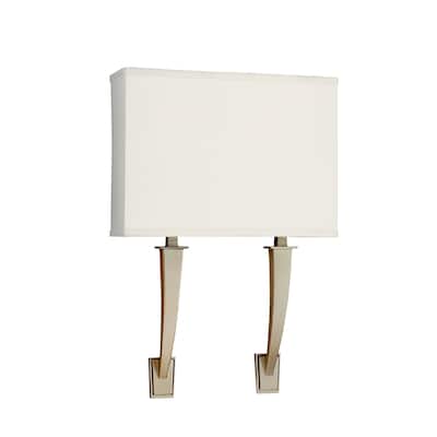 Sheridan 18-inch Champagne LED Wall Sconce, Cream Linen Shade