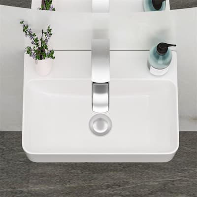 14.5x10" Ceramic Wall Mount Bathroom Sink with Single Faucet Hole