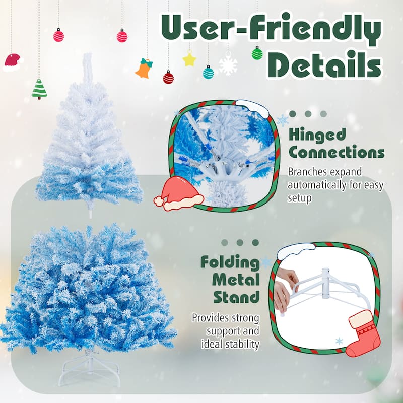 Costway 5/6/7/8 FT Artificial Christmas Tree with 180/250/350/470 Warm - See Details