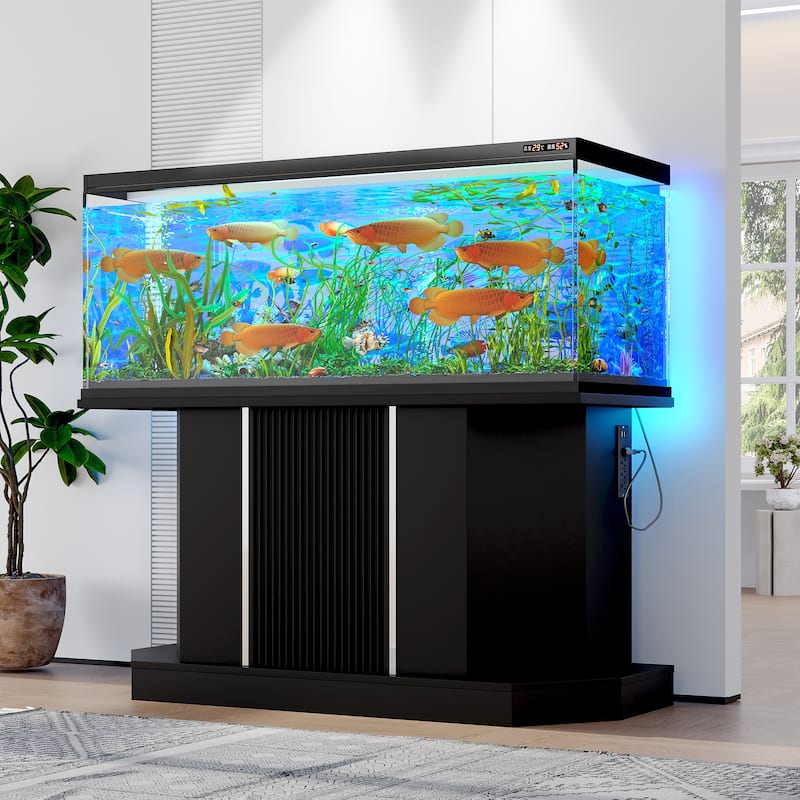 Anmytek Modern Heavy Duty 55-75 Gallon Aquarium Stand with Power Outlet and Storage Cabinet