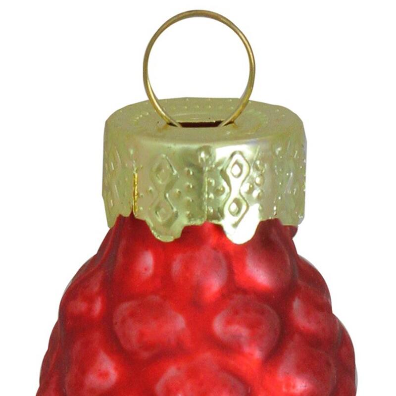 Shiny Finish Glass Christmas Pinecone Ornaments 1.75" (45Mm) Red 56Ct
