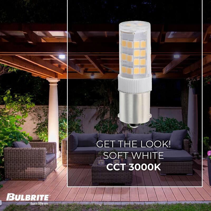 Bulbrite Pack of (2) 4.5 Watt Dimmable Clear Mini Bayonet LED Bulb