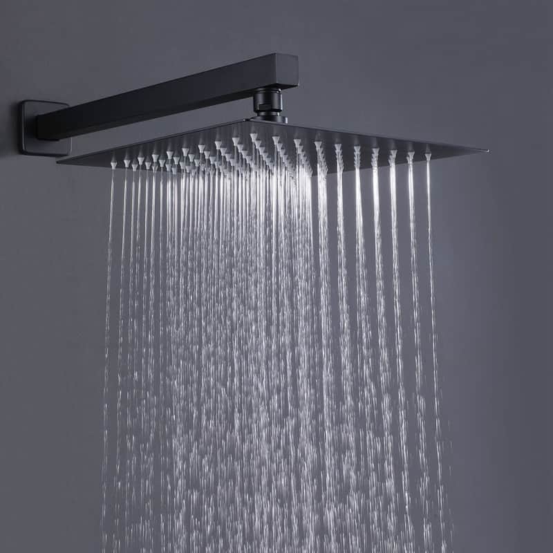 10 Inch Matte Black Bathroom Rainfall Shower
