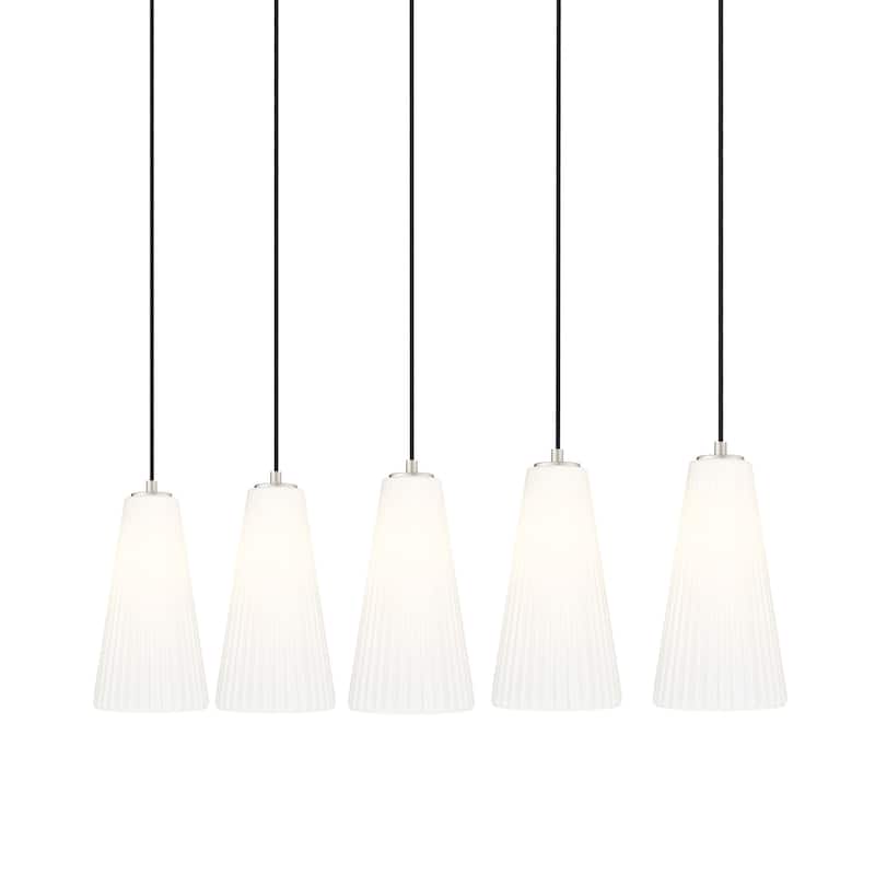 Z-Lite 3043P7-5L Farrell 5 Light 42" Wide Linear Chandelier - Brushed Nickel