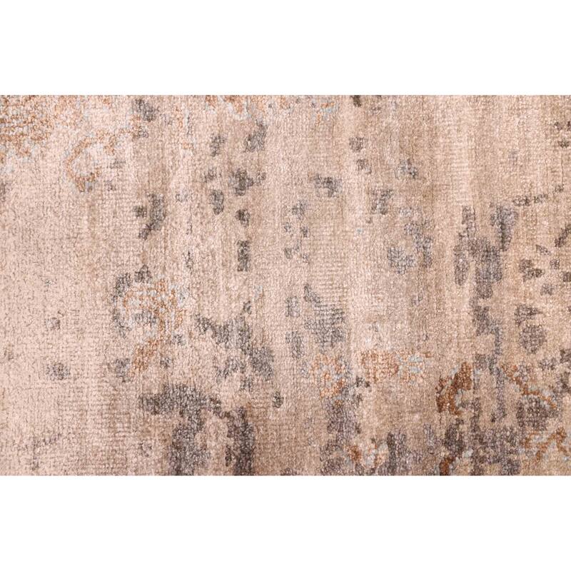 ECARPETGALLERY Hand-knotted Legacy Tan Silk Rug - 5'5 x 7'6